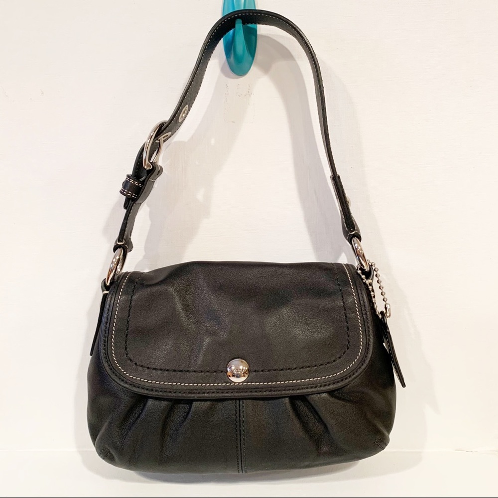 Coach Leather Small Pleated Flap Bag #F13729